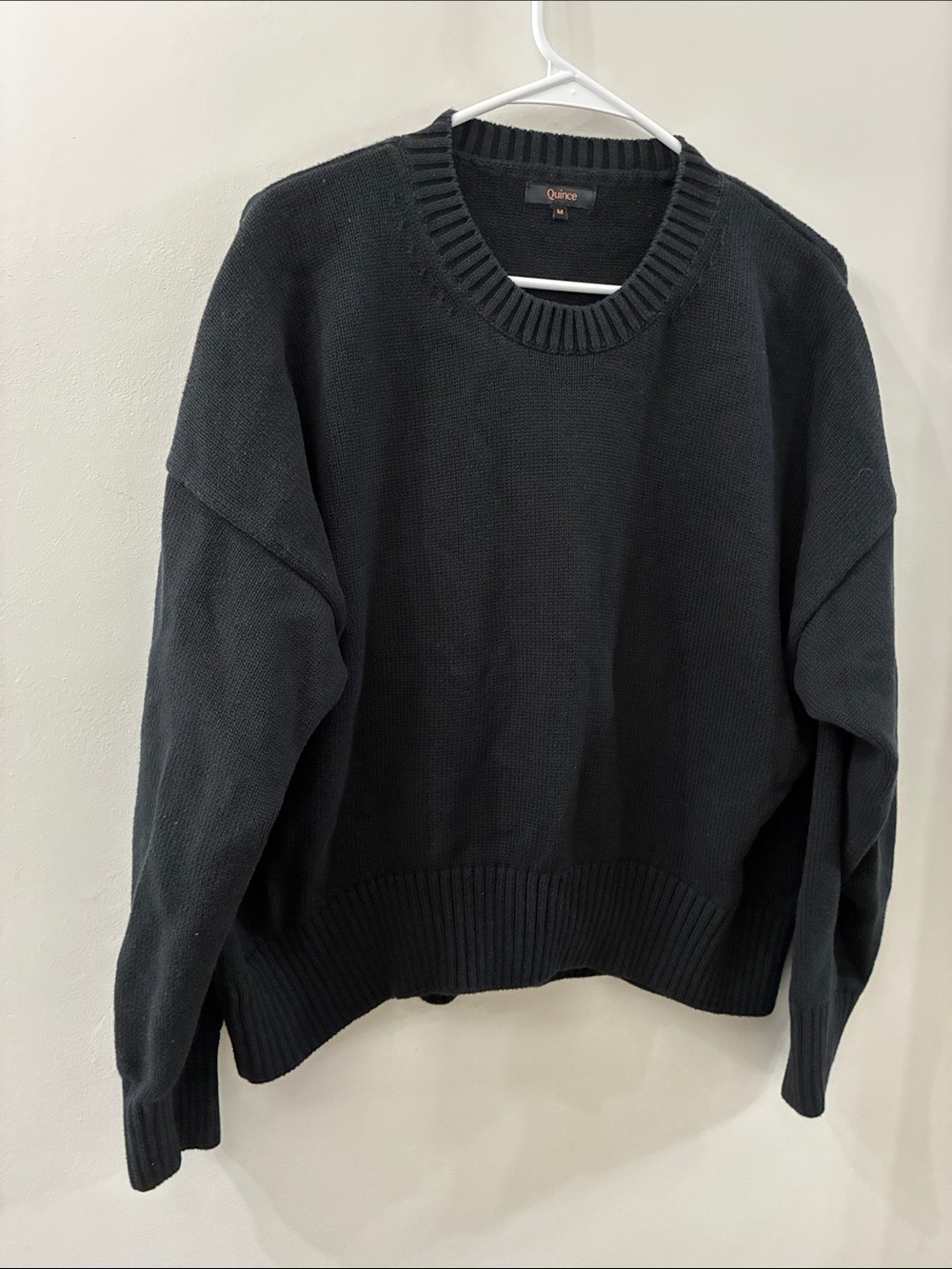 Quince Black Crewneck Women’s Sweater - medium - 100-% organic cotton